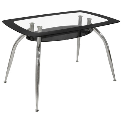 Dining Table Norris 120Χ75Χ75cm Hm0086.02 Glass Black