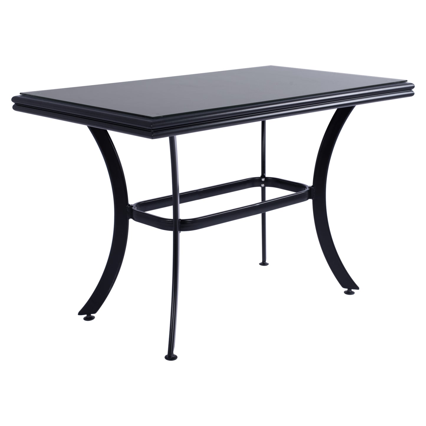 Aluminum Dining Table Jaxen Hm5533.02 Black With Tempered Glass Top & Textilene 120x70x78hcm.
