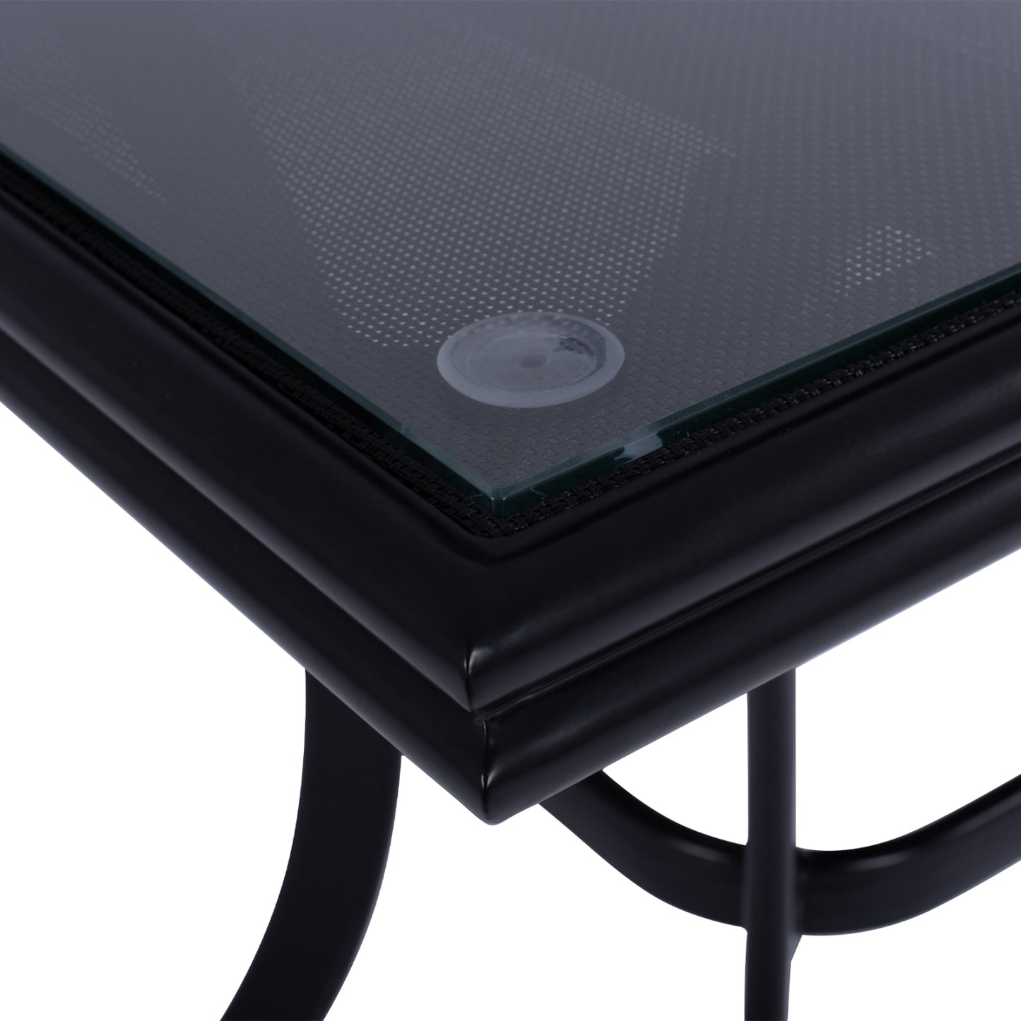 Aluminum Dining Table Jaxen Hm5533.02 Black With Tempered Glass Top & Textilene 120x70x78hcm.