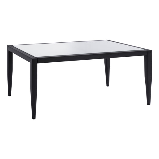 Aluminum Table Hm5551.02 In Grey Color With Glass 100x58x46cm