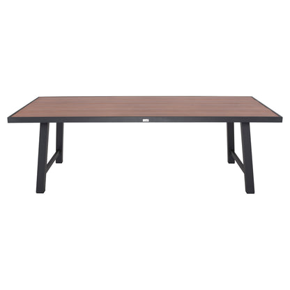 Outdoor Aluminum Table Gobar Hm6060.03 Anthracite With Wood-like Tabletop 240Χ105Χ75hcm.