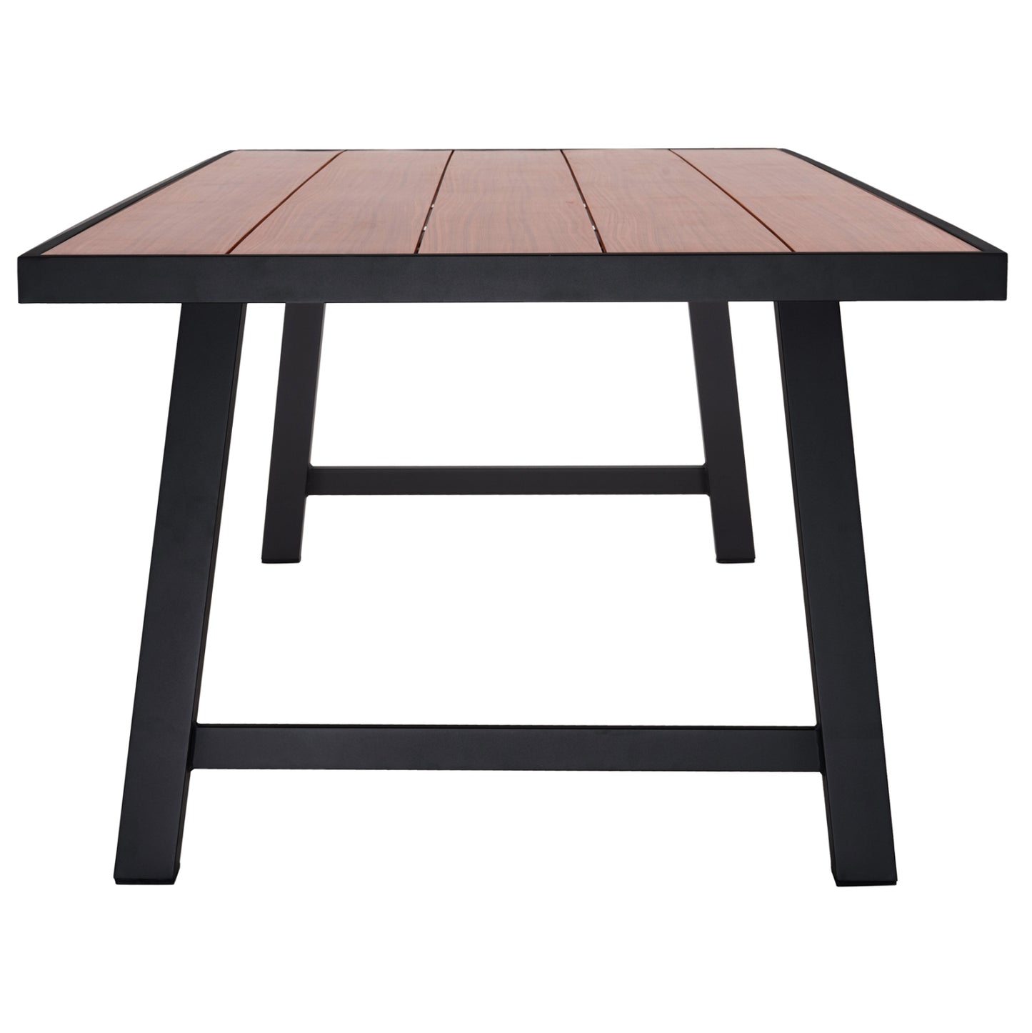 Outdoor Aluminum Table Gobar Hm6060.03 Anthracite With Wood-like Tabletop 240Χ105Χ75hcm.