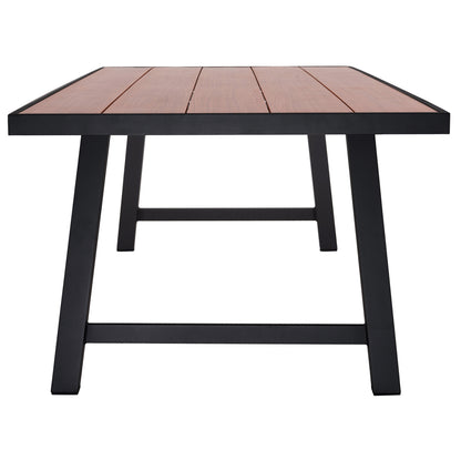 Outdoor Aluminum Table Gobar Hm6060.03 Anthracite With Wood-like Tabletop 240Χ105Χ75hcm.