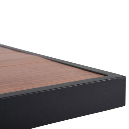 Outdoor Aluminum Table Gobar Hm6060.03 Anthracite With Wood-like Tabletop 240Χ105Χ75hcm.