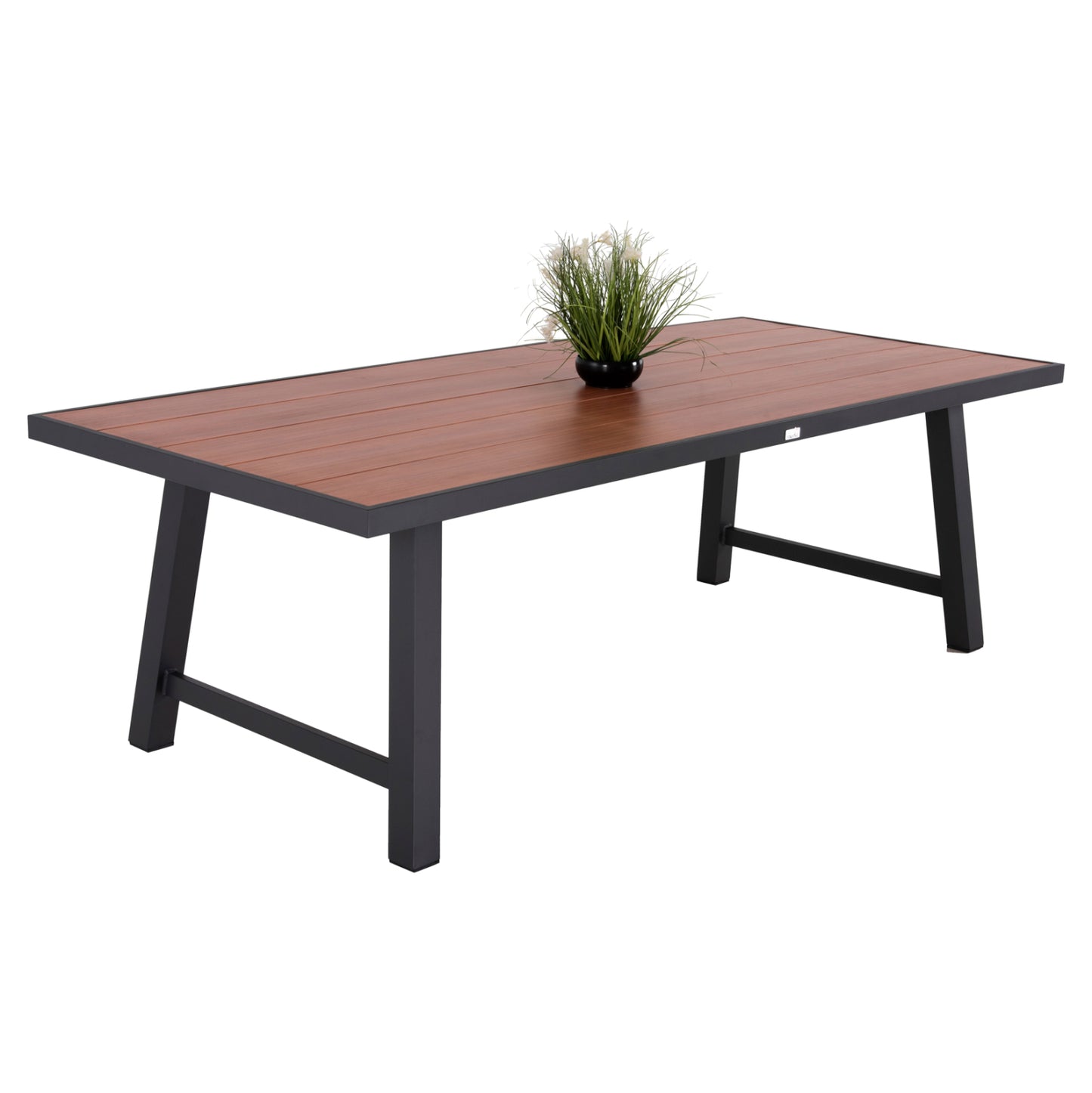 Outdoor Aluminum Table Gobar Hm6060.03 Anthracite With Wood-like Tabletop 240Χ105Χ75hcm.