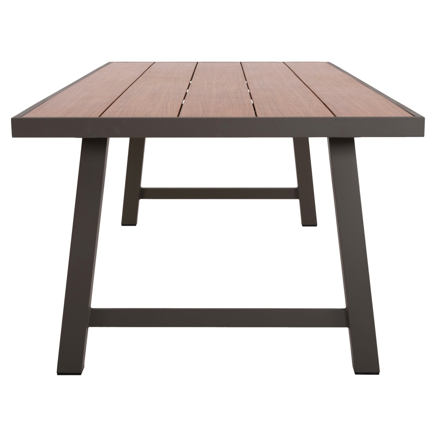 Outdoor Aluminum Table Gobar Hm6060.04 Champagne With Wood-like Tabletop 240Χ105Χ75hcm.