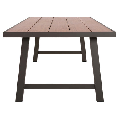 Outdoor Aluminum Table Gobar Hm6060.04 Champagne With Wood-like Tabletop 240Χ105Χ75hcm.