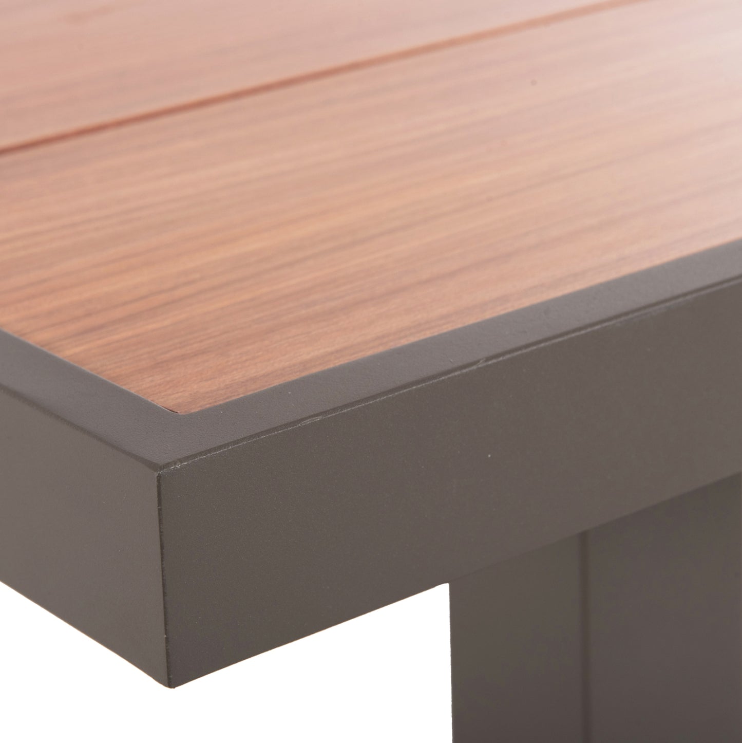 Outdoor Aluminum Table Gobar Hm6060.04 Champagne With Wood-like Tabletop 240Χ105Χ75hcm.