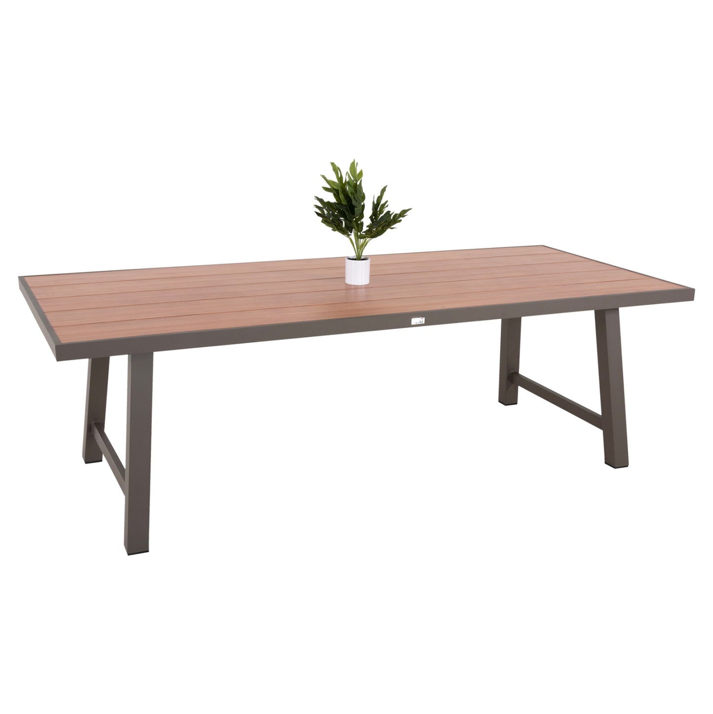 Outdoor Aluminum Table Gobar Hm6060.04 Champagne With Wood-like Tabletop 240Χ105Χ75hcm.