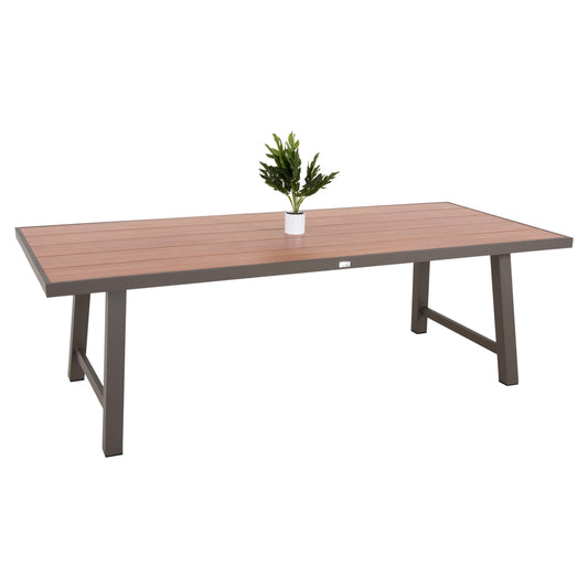 Outdoor Aluminum Table Gobar Hm6060.04 Champagne With Wood-like Tabletop 240Χ105Χ75hcm.