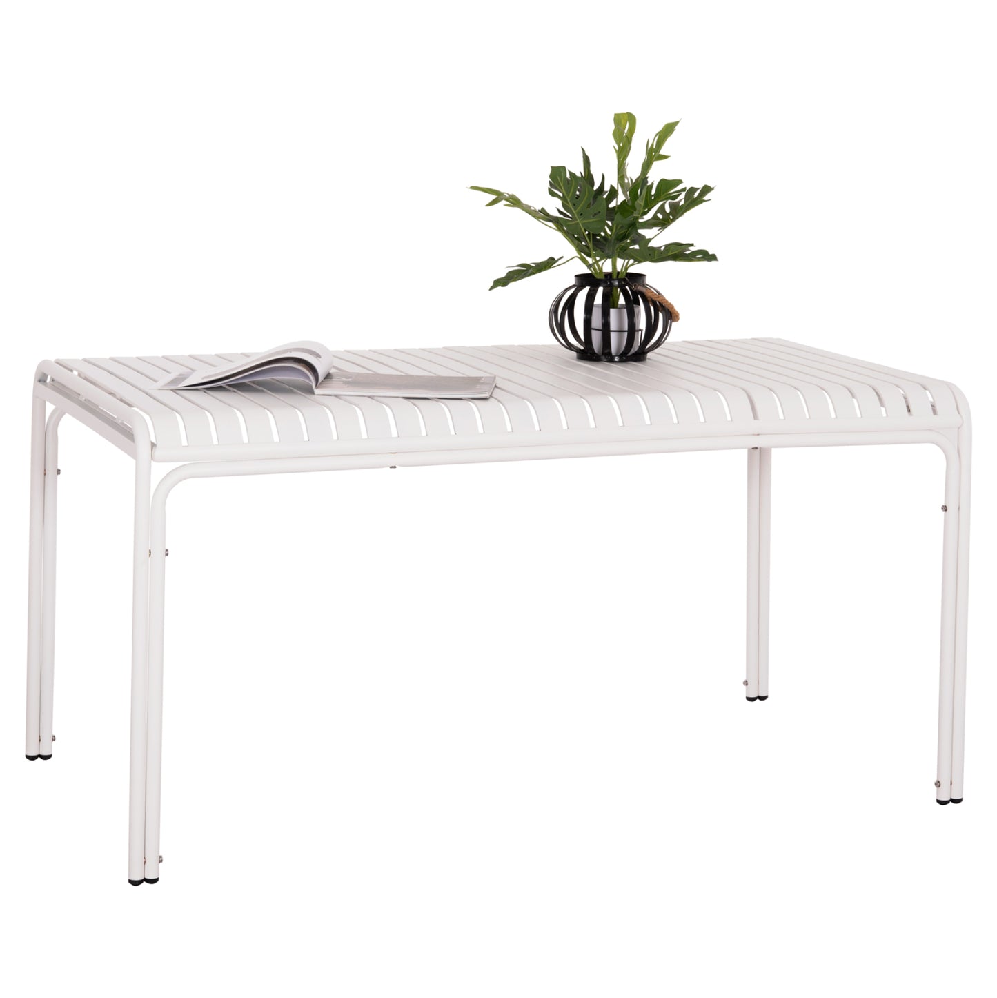 Outdoor Aluminum Table Rachel Hm6339.02 White Color 150x80x75hcm.