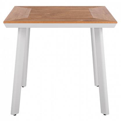 Aluminum Dining Table Square Taber ΗΜ5563.01 White With Polywood Top 80x80x73hcm.