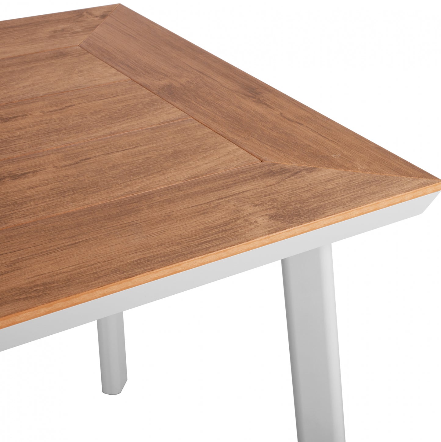 Aluminum Dining Table Square Taber ΗΜ5563.01 White With Polywood Top 80x80x73hcm.
