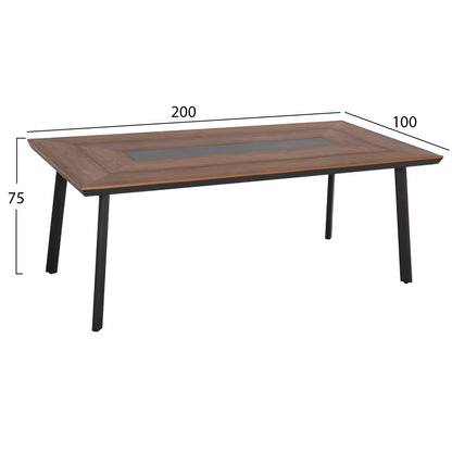 Aluminum Table With Polywood 200x100 Grey Hm5131.12
