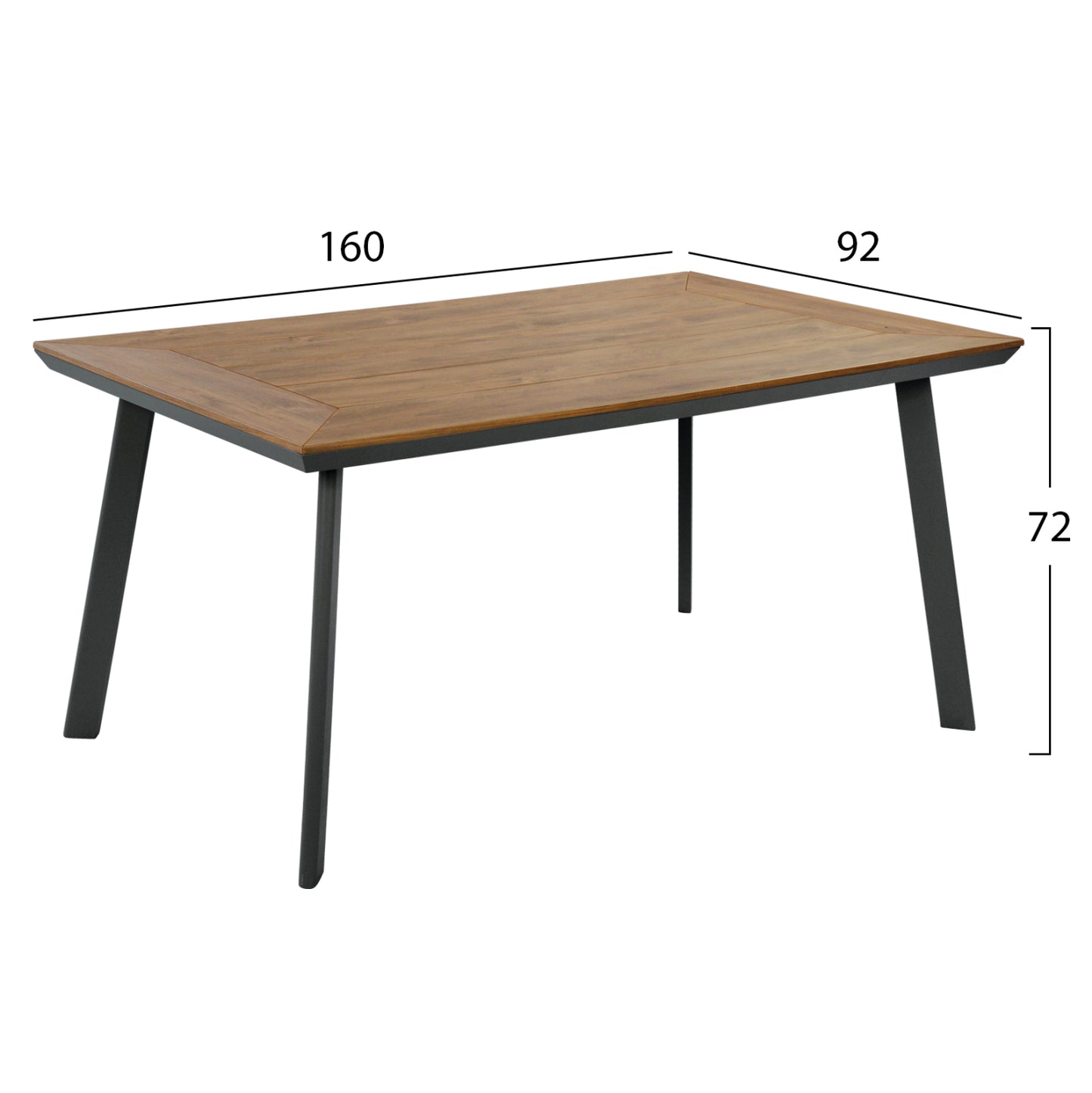 Aluminum Table With Polywood Hm5132.12 Grey 160x92x72