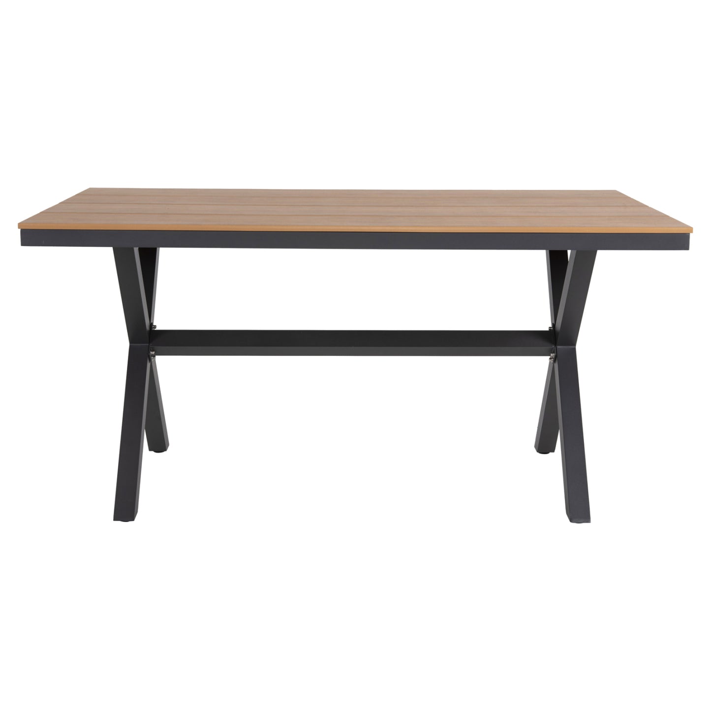 Aluminum Rectangular Table Tawnee Hm6037.01 Anthracite Color-polywood In Natural Wood 150x89,5x73h
