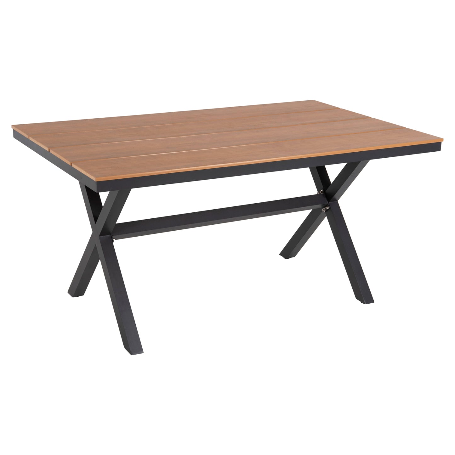 Aluminum Rectangular Table Tawnee Hm6037.01 Anthracite Color-polywood In Natural Wood 150x89,5x73h
