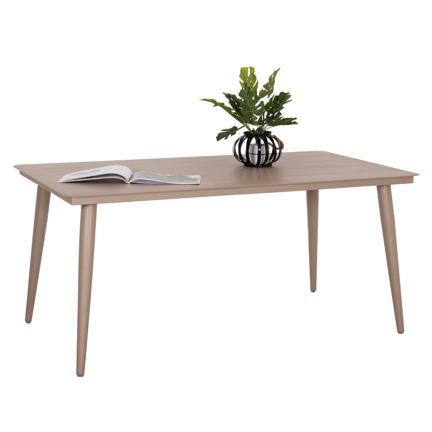 Aluminum Dining Table Rectangular Higer Hm6291.04 Cappuccino 160x90x78hcm.