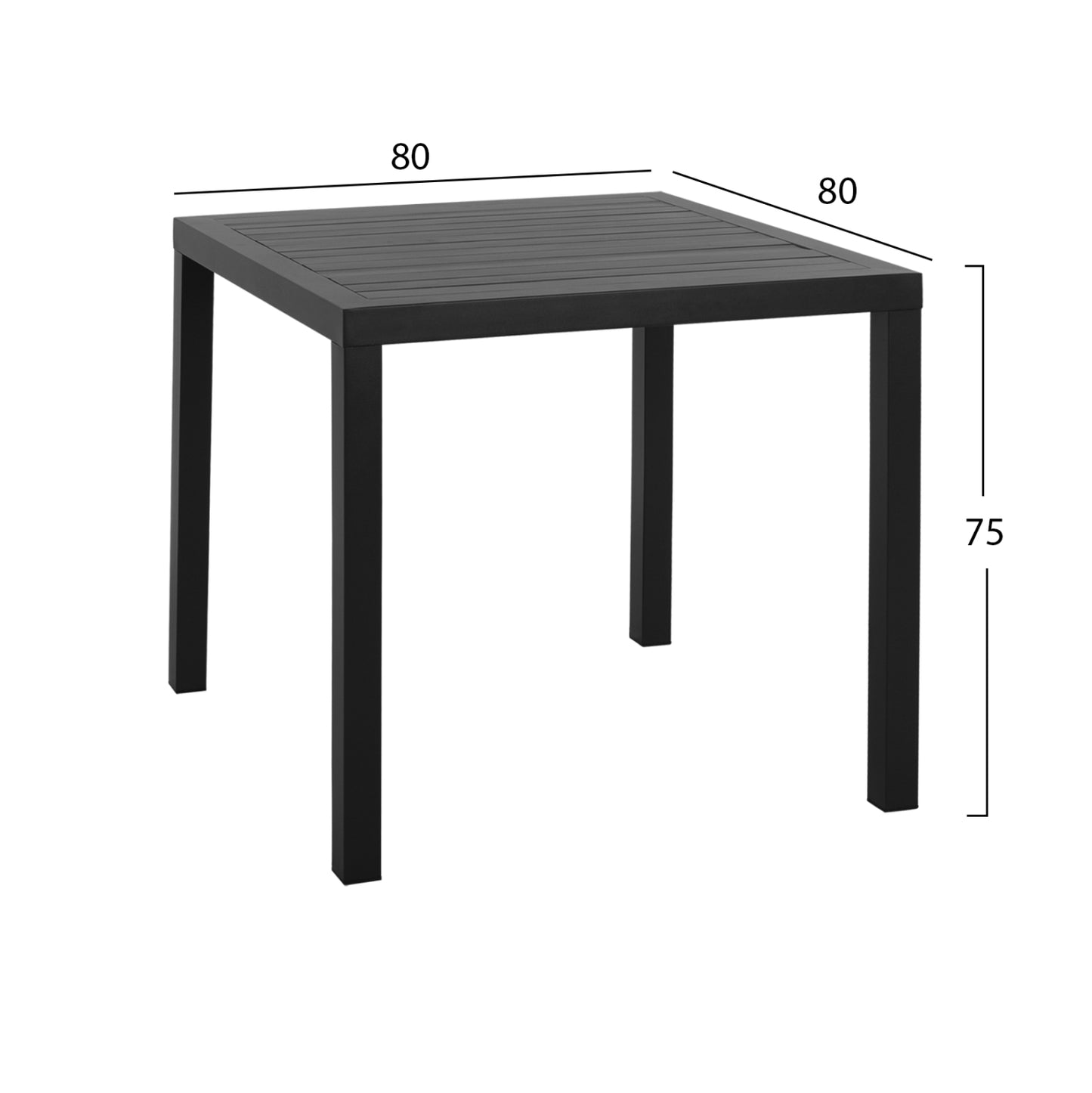 Aluminum Table 80x80 Grey Hm5572.02