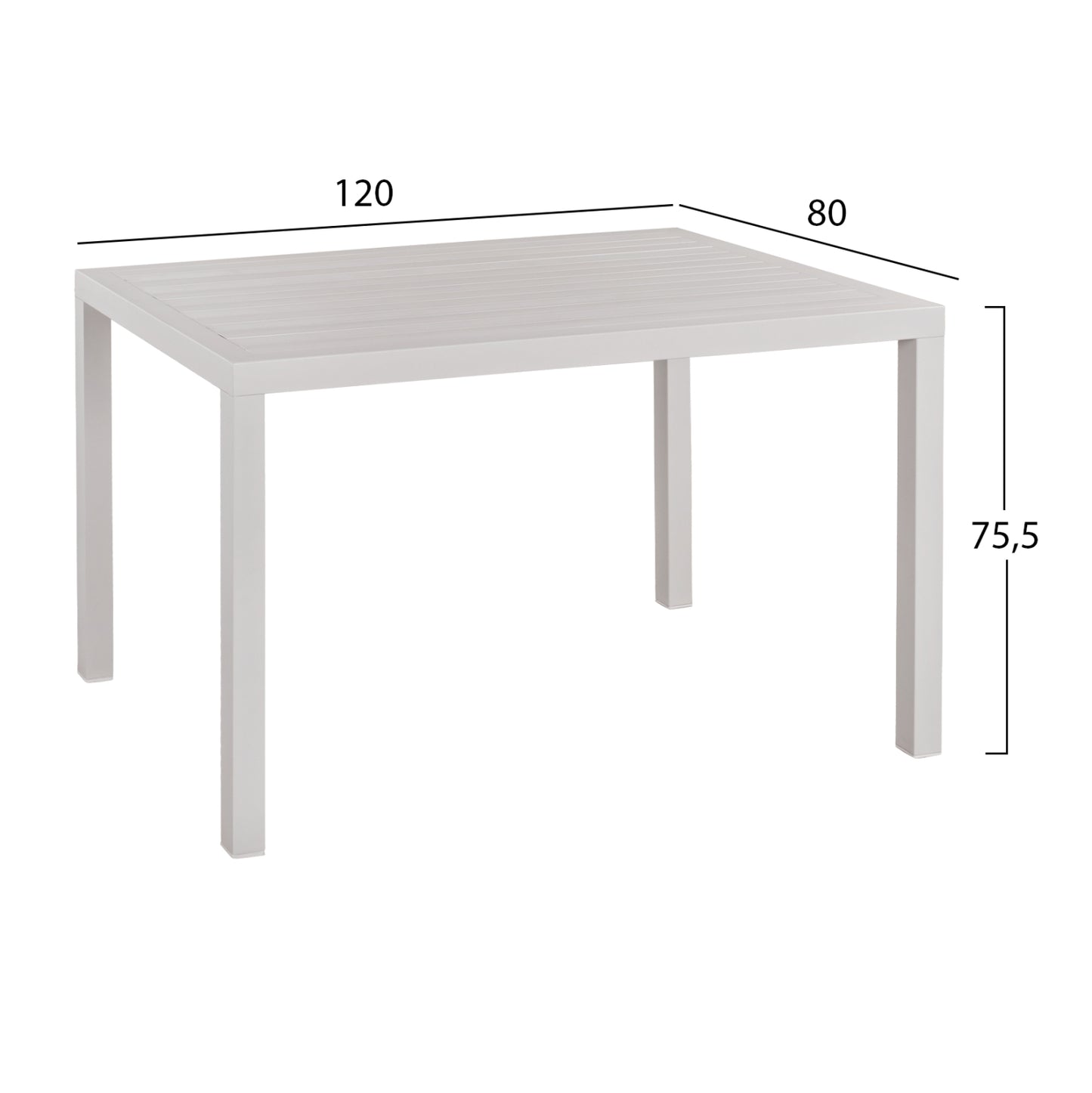 Aluminum Table 120x80 White Hm5570.01