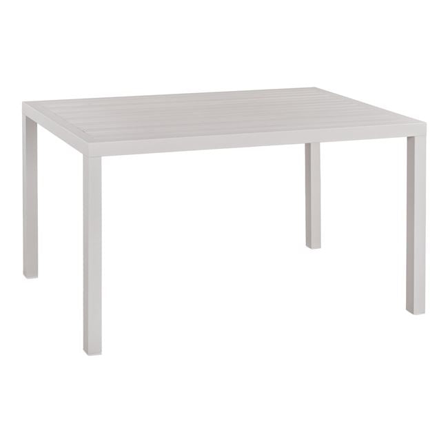 Aluminum Dining Table Sahira Hm5571.01 White 140Χ80x75.5hcm.