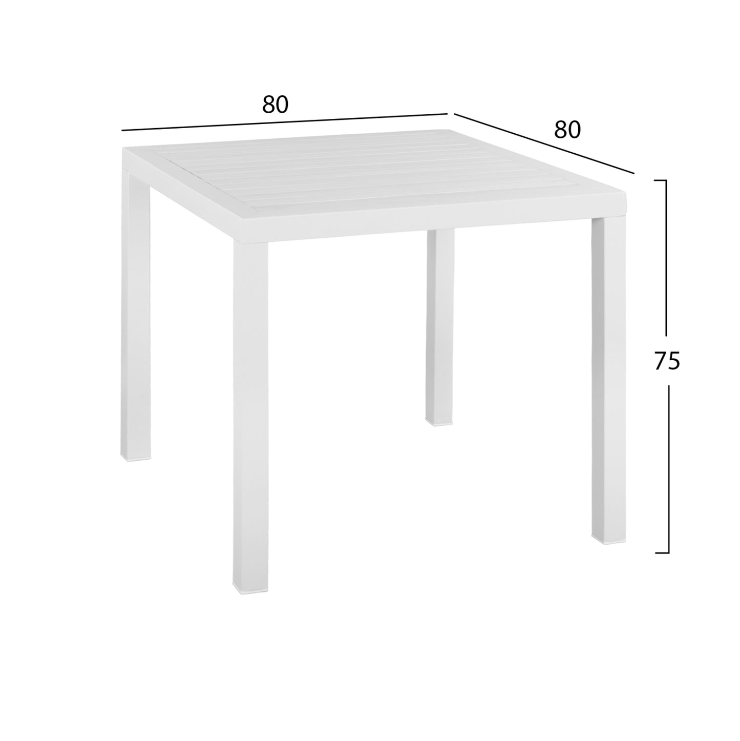 Aluminum Table 80x80 White Hm5572.01
