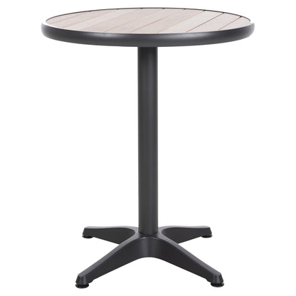 Aluminum Round Table Alexa Hm6086.01 Anthracite-polywood Top In Natural Color Φ60x73hcm.