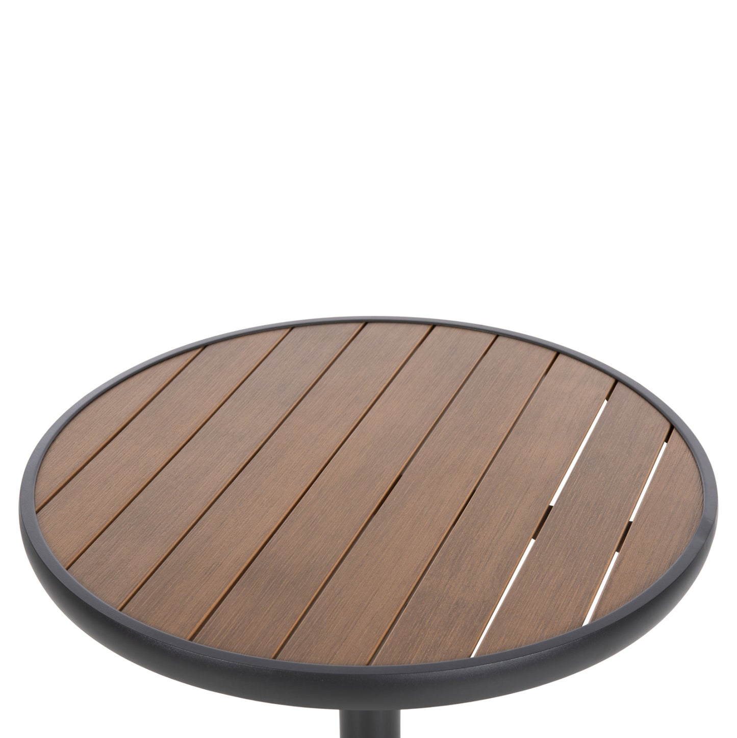 Aluminum Round Table Alexa Hm6086.01 Anthracite-polywood Top In Natural Color Φ60x73hcm.