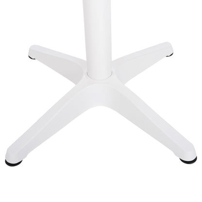 Aluminum Round Table Alexa Hm6086.02 White-polywood Top In Natural Color Φ60x73hcm.