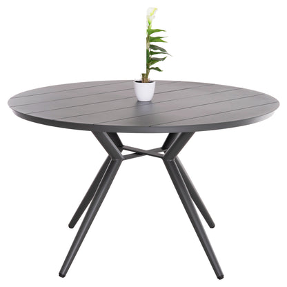 Round Aluminum Table Higer Hm6290.01 Grey Φ126x74hcm.