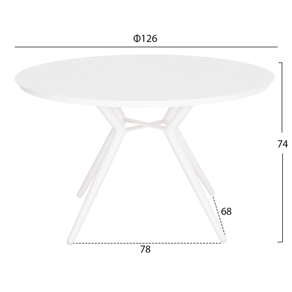Outdoor Table Round Higer Hm6290.02 White Aluminum Φ126Χ74hcm.