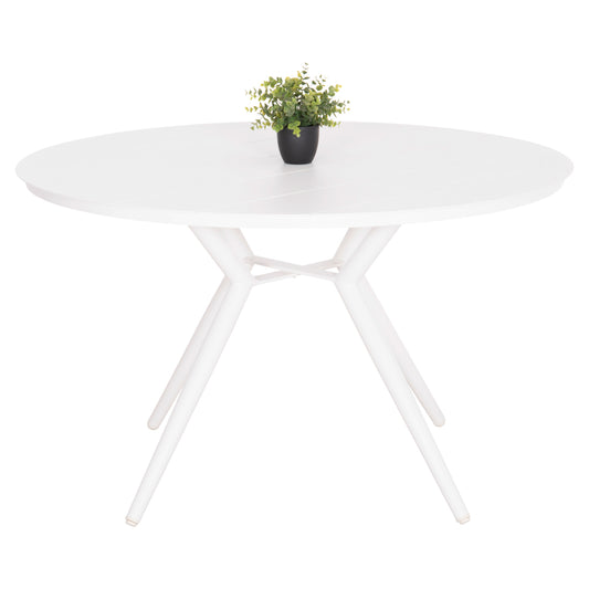 Outdoor Table Round Higer Hm6290.02 White Aluminum Φ126Χ74hcm.