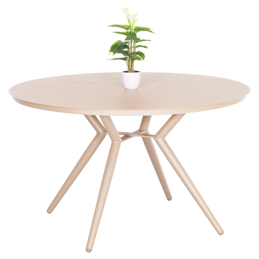 Round Aluminum Table Higer Hm6290.04 Cappuccino Φ126x74hcm.