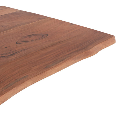 Table Montana Hm11882 Black Metal Base With Solid Acacia Wood Tabletop 160x90x74,5hcm.