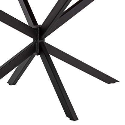 Table Montana Hm11882 Black Metal Base With Solid Acacia Wood Tabletop 160x90x74,5hcm.