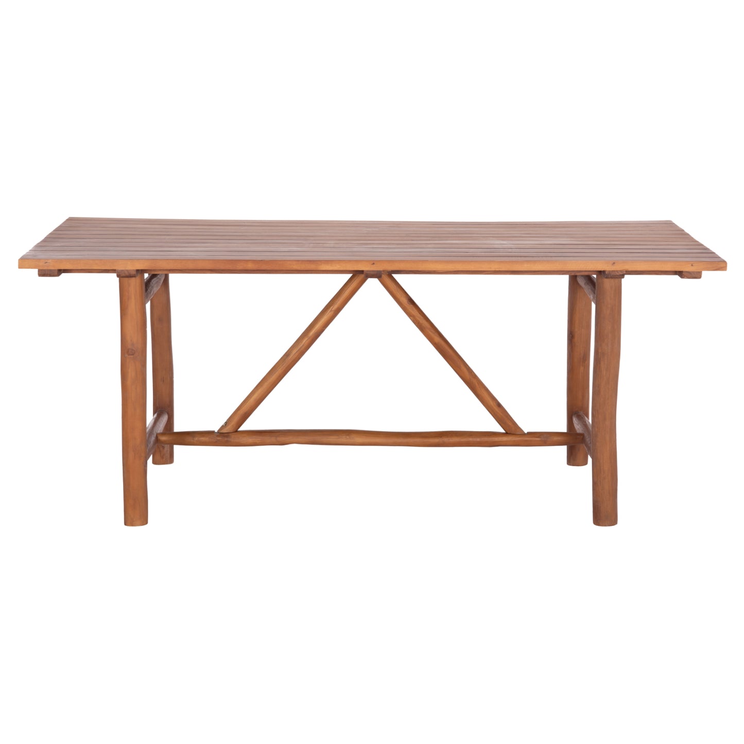 Dining Table Groove Hm9390.01 Solid Teak Wood Natural Color 220x100x90hcm.