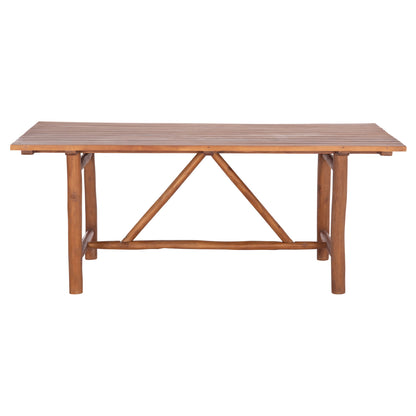 Dining Table Groove Hm9390.01 Solid Teak Wood Natural Color 220x100x90hcm.
