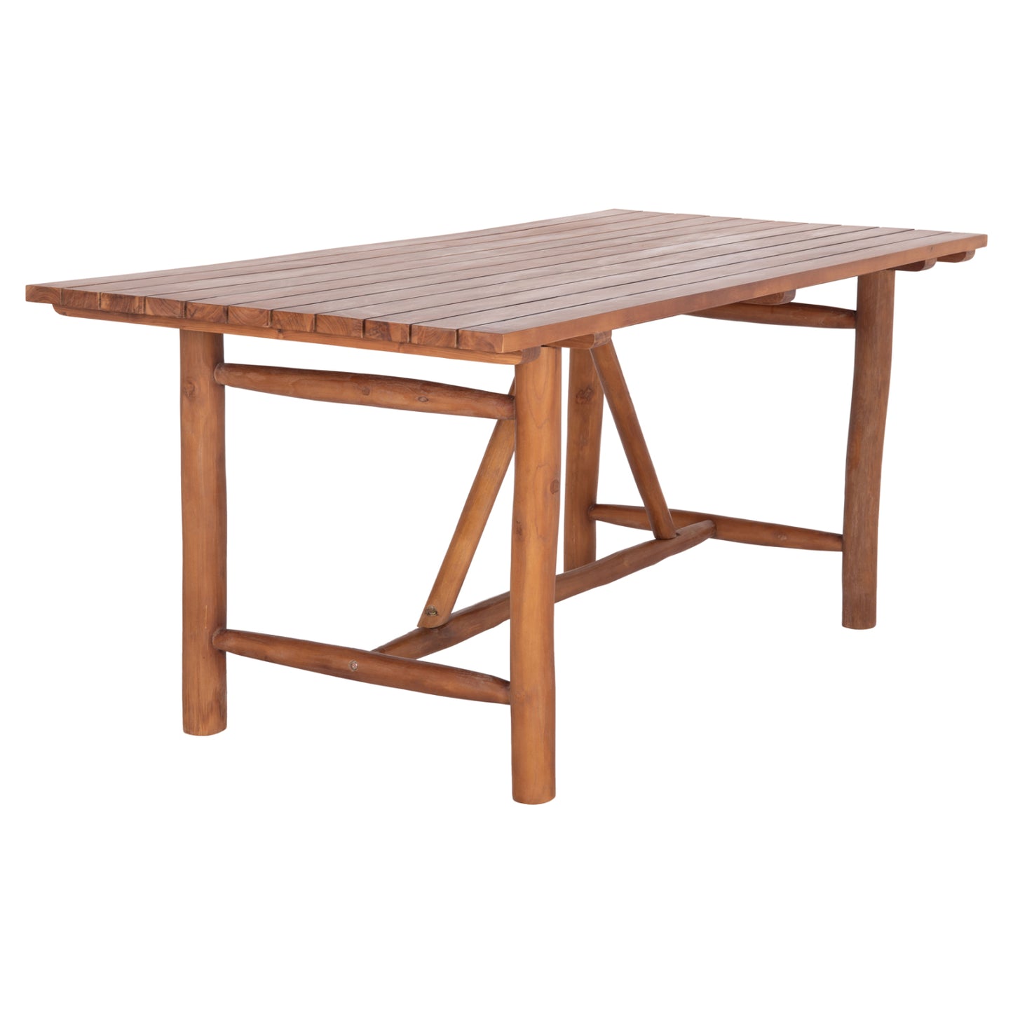 Dining Table Groove Hm9390.01 Solid Teak Wood Natural Color 220x100x90hcm.