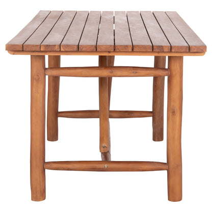 Dining Table Groove Hm9390.01 Solid Teak Wood Natural Color 220x100x90hcm.