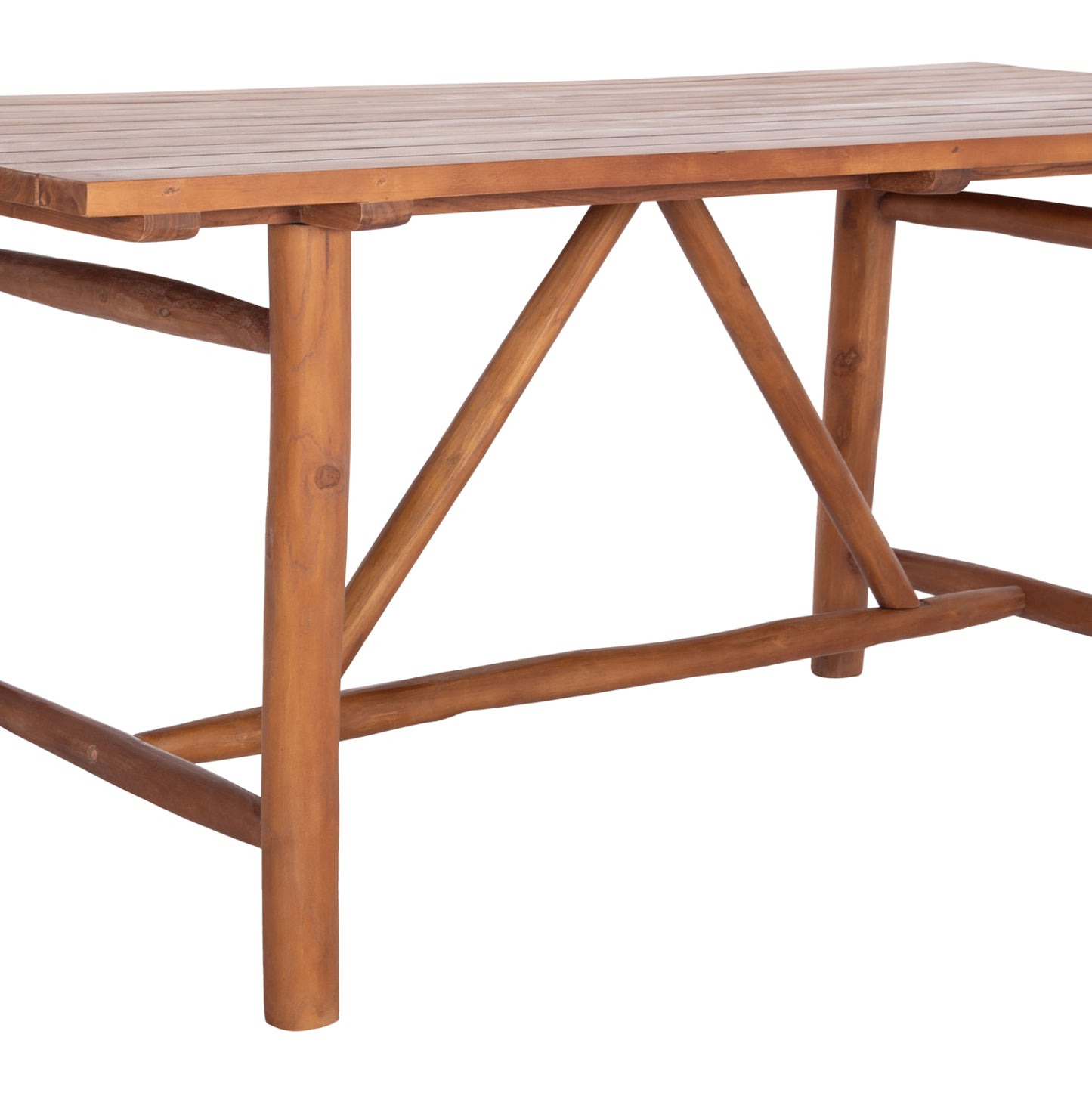 Dining Table Groove Hm9390.01 Solid Teak Wood Natural Color 220x100x90hcm.