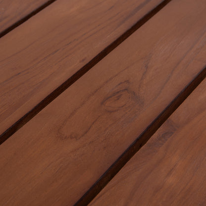 Dining Table Groove Hm9390.01 Solid Teak Wood Natural Color 220x100x90hcm.