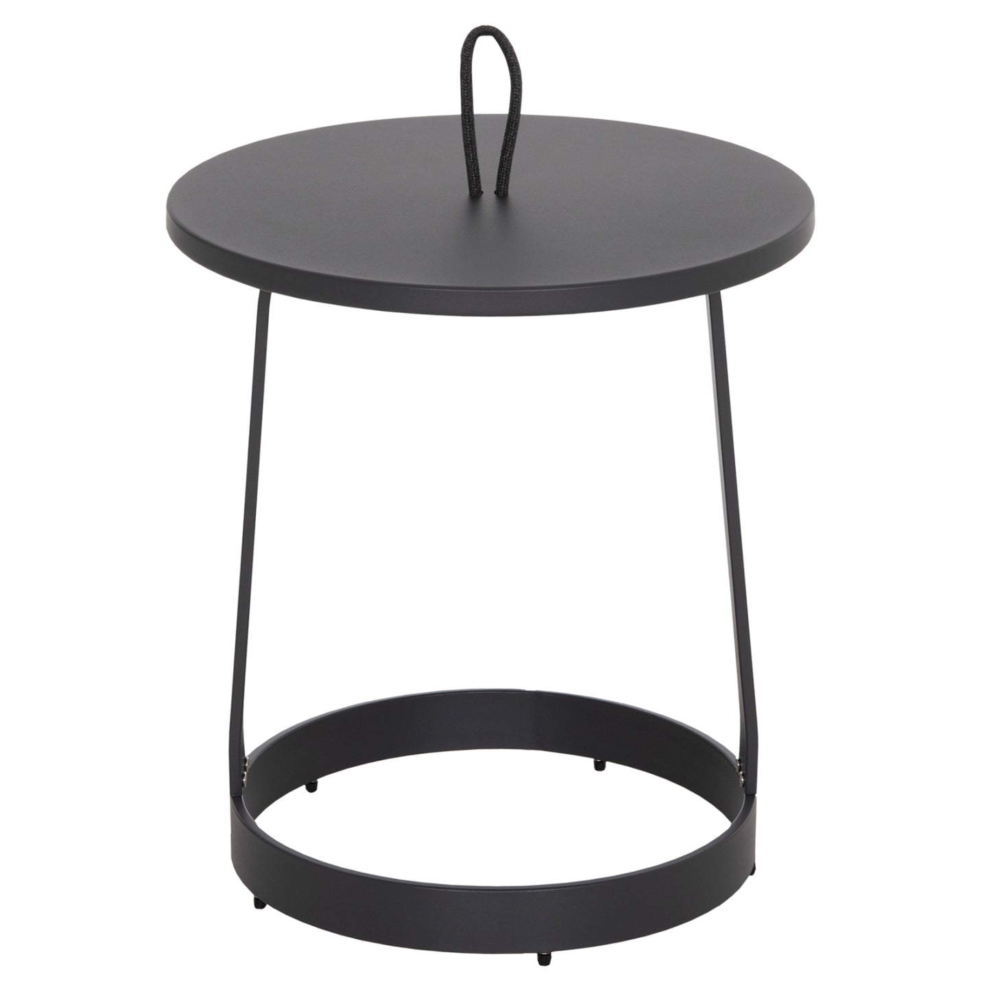 Outdoor Side Table Mino Hm6433.01 Aluminum & Rope In Grey Φ47x53hcm.