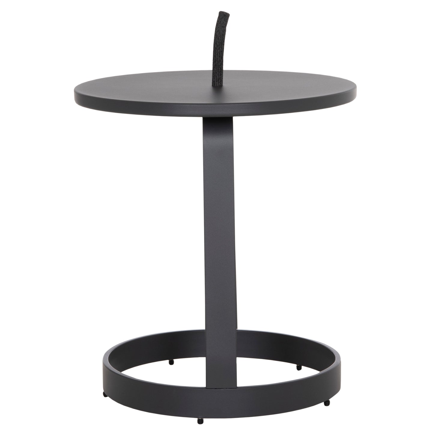 Outdoor Side Table Mino Hm6433.01 Aluminum & Rope In Grey Φ47x53hcm.