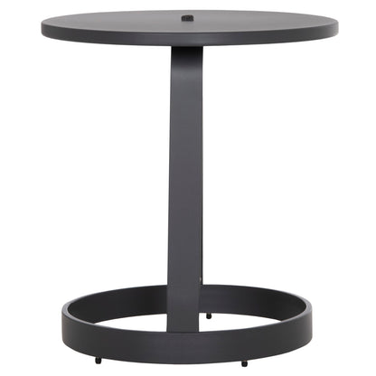 Outdoor Side Table Mino Hm6433.01 Aluminum & Rope In Grey Φ47x53hcm.