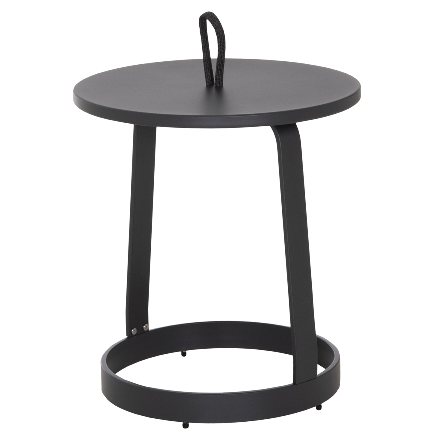 Outdoor Side Table Mino Hm6433.01 Aluminum & Rope In Grey Φ47x53hcm.