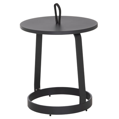 Outdoor Side Table Mino Hm6433.01 Aluminum & Rope In Grey Φ47x53hcm.