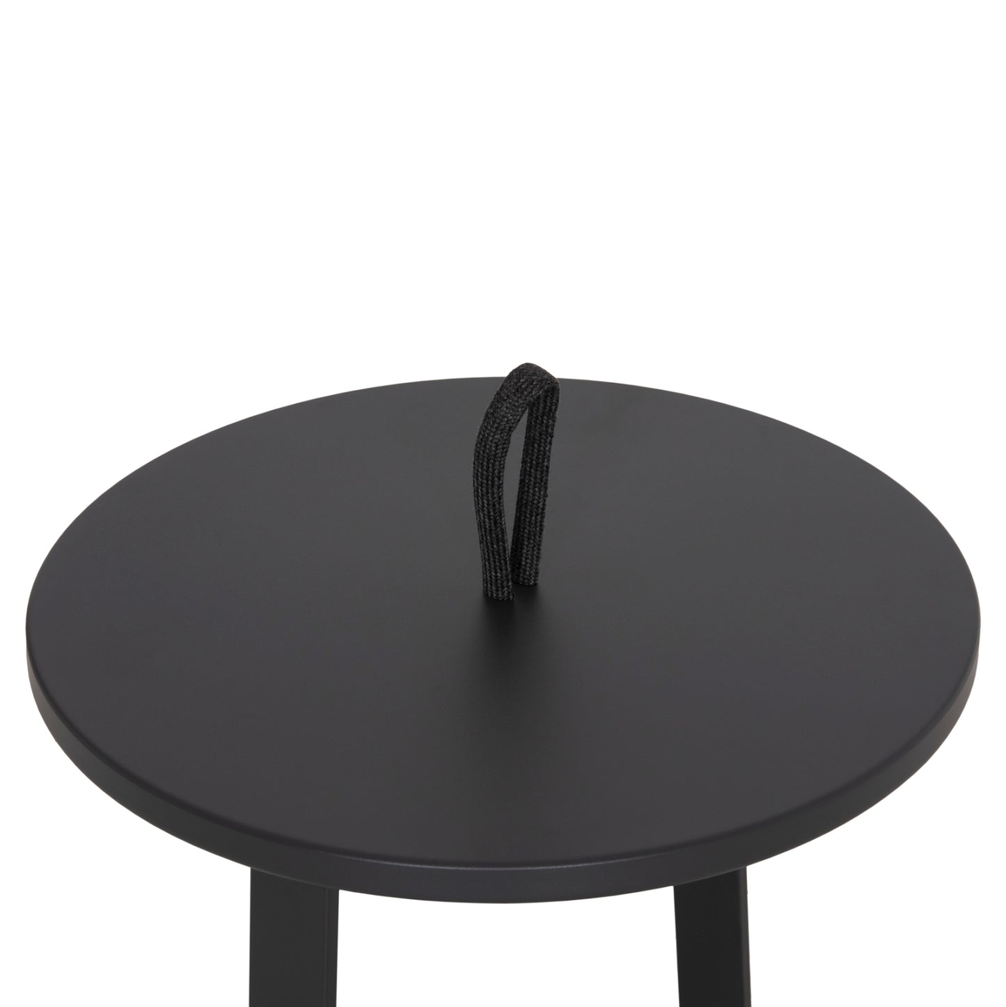 Outdoor Side Table Mino Hm6433.01 Aluminum & Rope In Grey Φ47x53hcm.