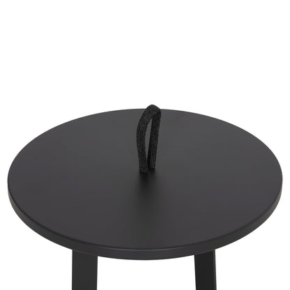 Outdoor Side Table Mino Hm6433.01 Aluminum & Rope In Grey Φ47x53hcm.