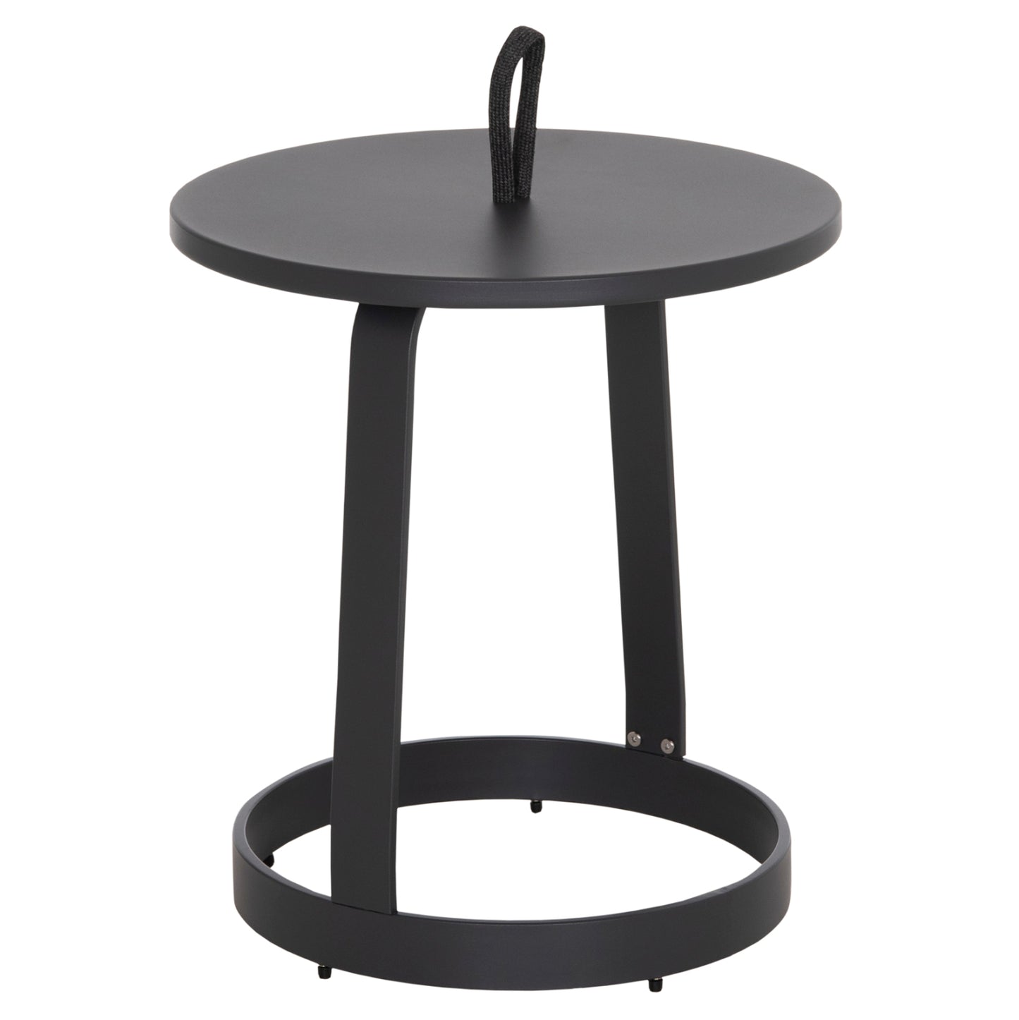 Outdoor Side Table Mino Hm6433.01 Aluminum & Rope In Grey Φ47x53hcm.