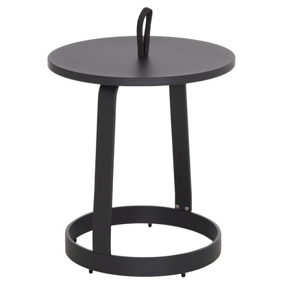Outdoor Side Table Mino Hm6433.01 Aluminum & Rope In Grey Φ47x53hcm.